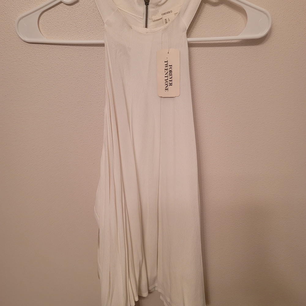 Forever 21 Cream Sleeveless Top